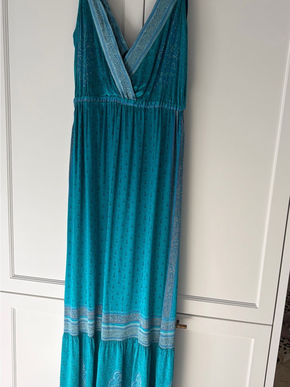 Calypso St. Barth Teal Sleeveless V-Neck Maxi Dress